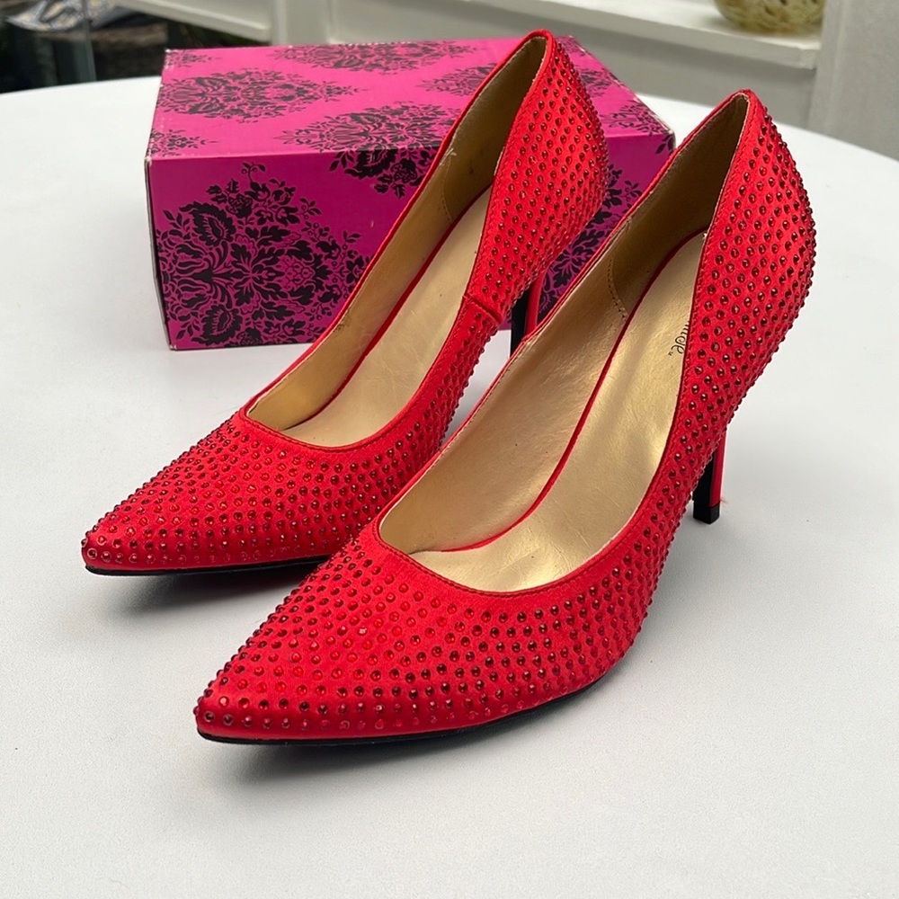 New Red Rhinestone Heels